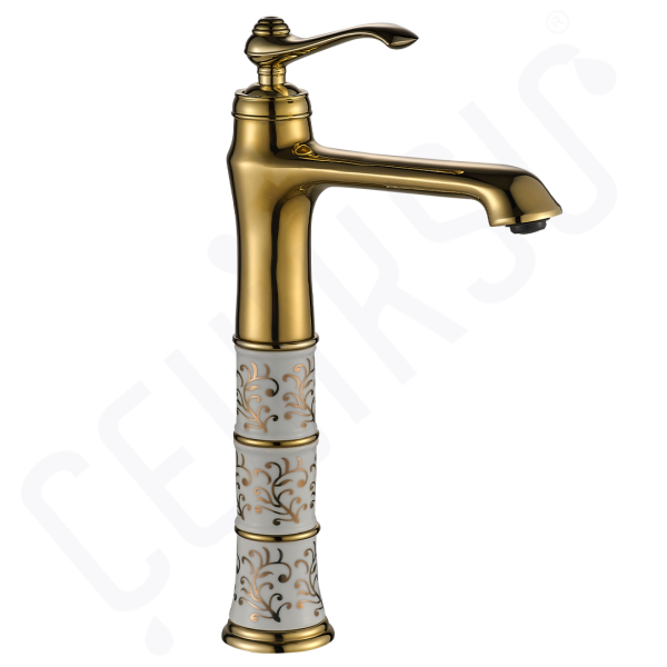 VİCTORİA ÇANAK MİX LAVABO BATARYASI ALTIN (UZUN)
